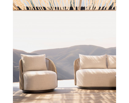 Harbour Milan 3 Seat Sofa - Aluminum Bronze, Lisos Piedra, Twisted Rope Dune