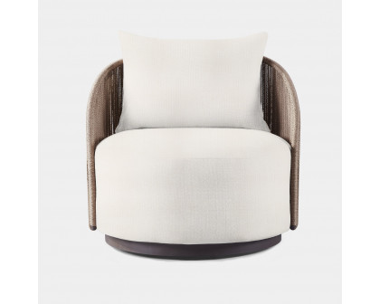 Harbour Milan Swivel Lounge Chair - Aluminum Bronze, Lisos Grafito, Twisted Rope Dune