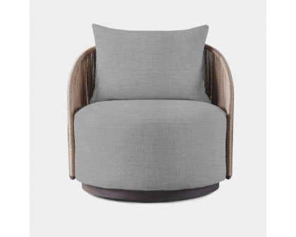 Harbour Milan Swivel Lounge Chair - Aluminum Bronze, Lisos Piedra, Twisted Rope Dune