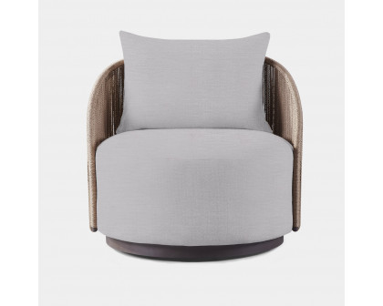 Harbour Milan Swivel Lounge Chair - Aluminum Bronze, Copacabana Sand, Twisted Rope Dune