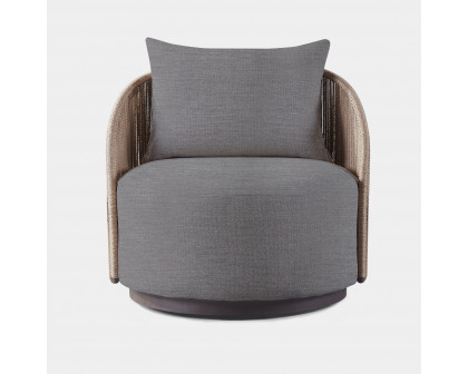 Harbour Milan Swivel Lounge Chair - Aluminum Bronze, Riviera Slate, Twisted Rope Dune