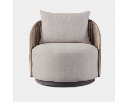 Harbour Milan Swivel Lounge Chair - Aluminum Bronze, Riviera Slate, Twisted Rope Dune