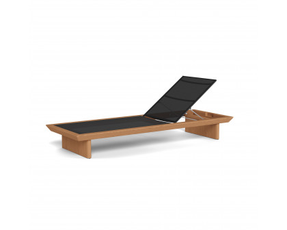 Harbour Mlb Sun Lounge - Teak Charcoal, Batyline Black