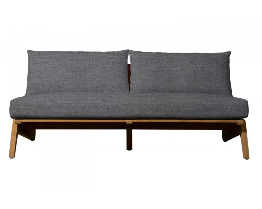 Harbour Mlb 2 Seat Armless Sofa - Teak Natural, Lisos Piedra