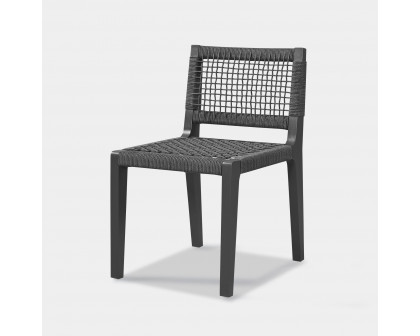 Harbour Mlb Aluminum Armless Dining Chair - Aluminum Asteroid, Rope Dark Gray