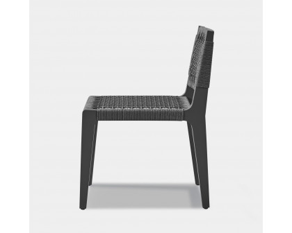 Harbour Mlb Aluminum Armless Dining Chair - Aluminum Asteroid, Rope Dark Gray