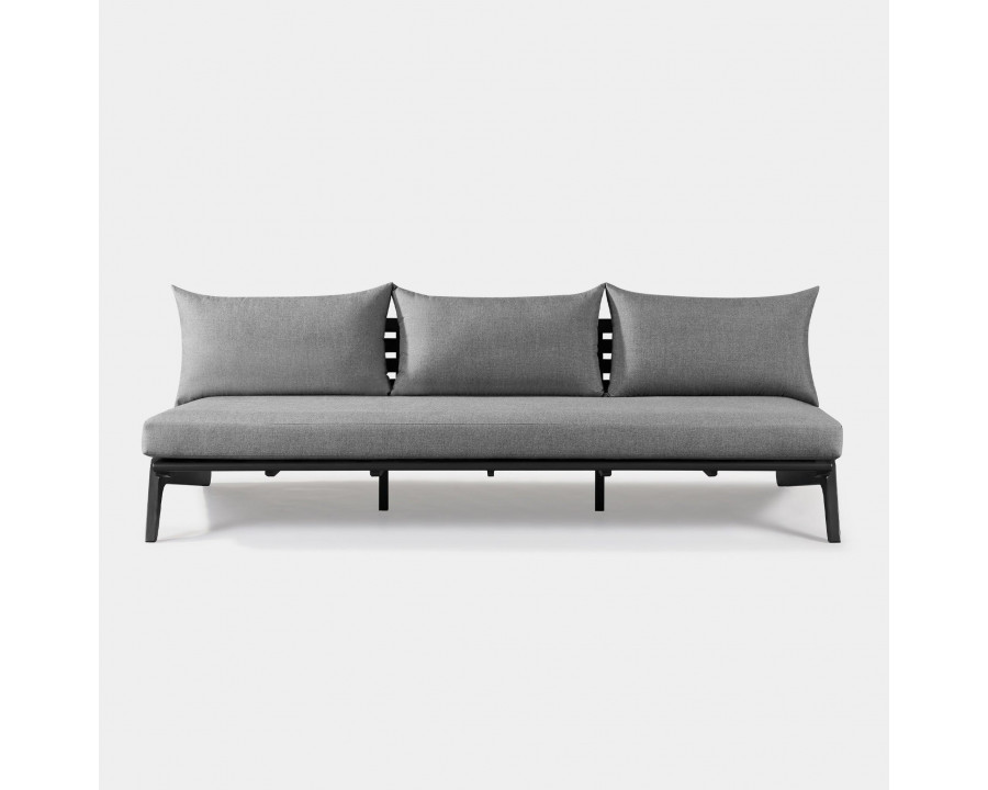 Harbour Mlb Aluminum 3 Seat Armless Sofa - Aluminum Asteroid, Lisos Grafito