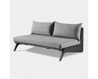 Harbour Mlb Aluminum 2 Seat Armless Sofa - Aluminum Asteroid, Lisos Grafito