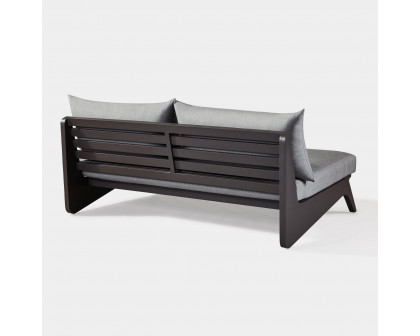 Harbour Mlb Aluminum 2 Seat Armless Sofa - Aluminum Asteroid, Lisos Grafito