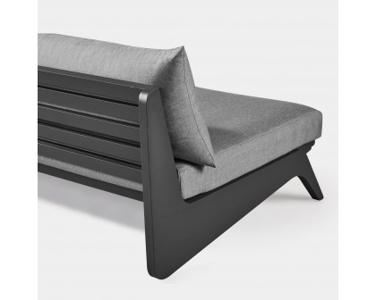 Harbour Mlb Aluminum 2 Seat Armless Sofa - Aluminum Asteroid, Copacabana Midnight