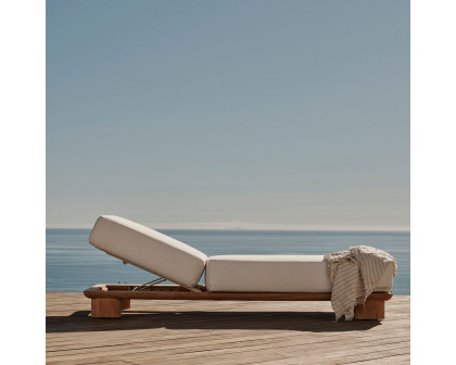 Harbour Newport Sun Lounge - Teak Natural, Lisos Grafito, Batyline White