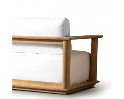 Harbour Newport 3 Seat Sofa - Teak Natural, Lisos Grafito, Batyline White