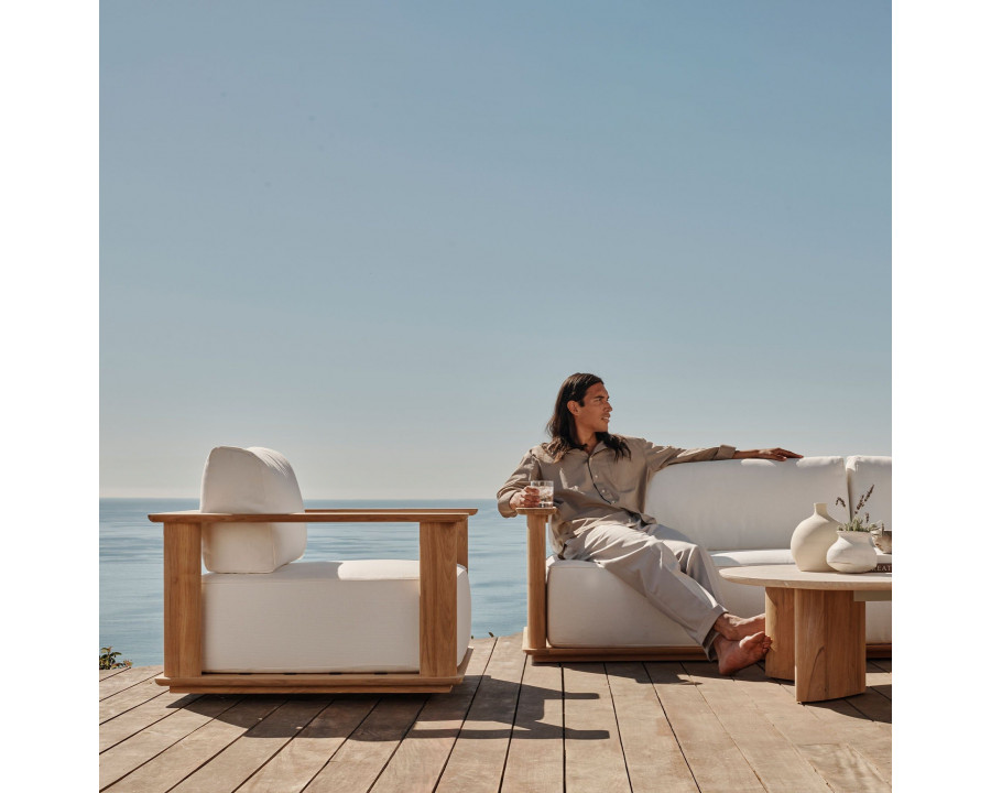 Harbour Newport Lounge Chair - Teak Natural, Lisos Grafito, Batyline White