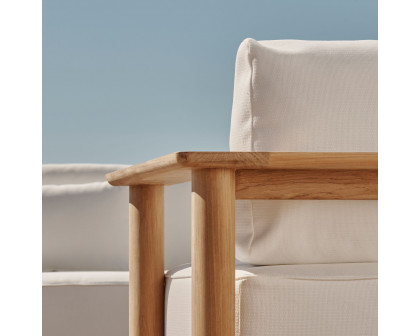 Harbour Newport Lounge Chair - Teak Natural, Lisos Grafito, Batyline White