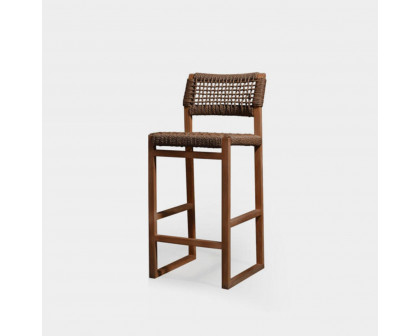 Harbour Noosa Counter Stool - Teak Natural, Twisted Resin Rope