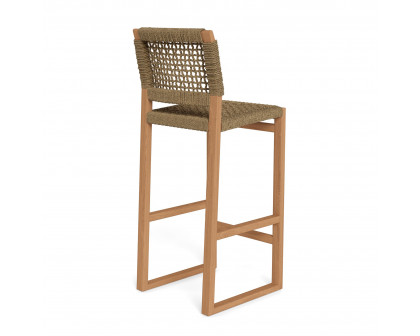 Harbour Noosa Bar Stool - Teak Natural, Twisted Resin Rope