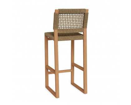 Harbour Noosa Bar Stool - Teak Natural, Twisted Resin Rope