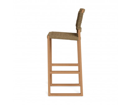 Harbour Noosa Bar Stool - Teak Natural, Twisted Resin Rope