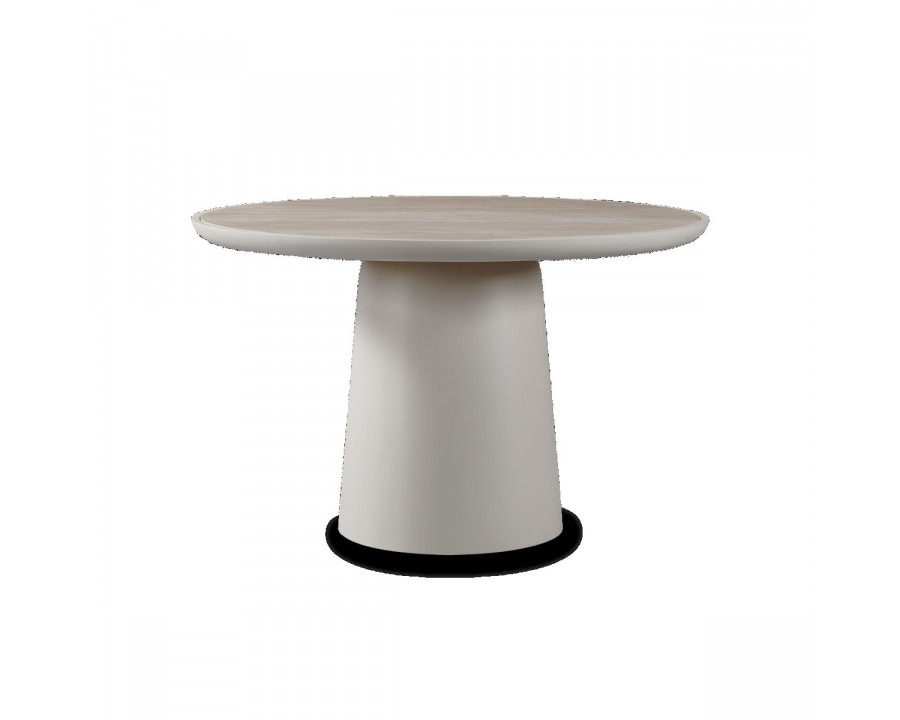 Harbour Nova Aluminum Round Dining Table 48" - Aluminum Asteroid, Travertine Dark Gray