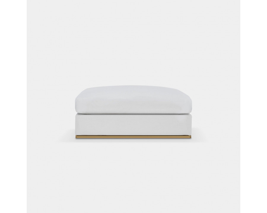 Harbour Ocean Ottoman - Harbour Belgian Linen Mushroom