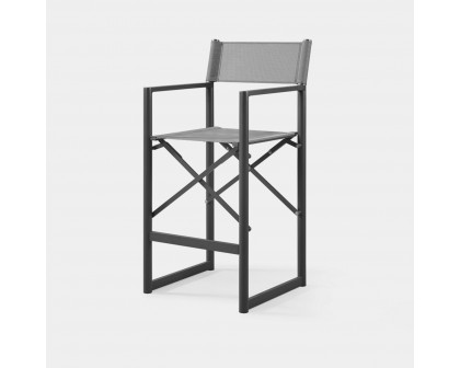 Harbour Pacific Aluminum Bar Stool - Aluminum Taupe, Batyline Black