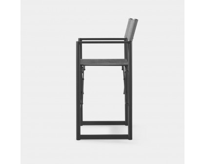 Harbour Pacific Aluminum Bar Stool - Aluminum Taupe, Batyline Black