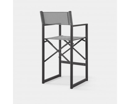 Harbour Pacific Aluminum Bar Stool - Aluminum Taupe, Batyline Black