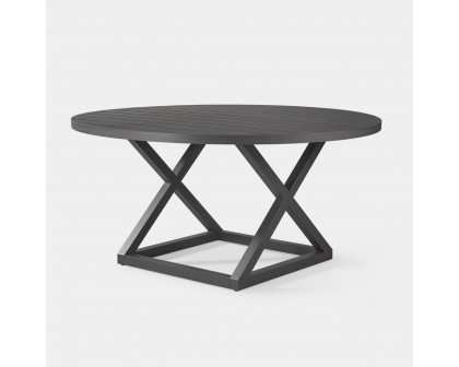 Harbour Pacific Aluminum Round Dining Table 60" - Aluminum Asteroid