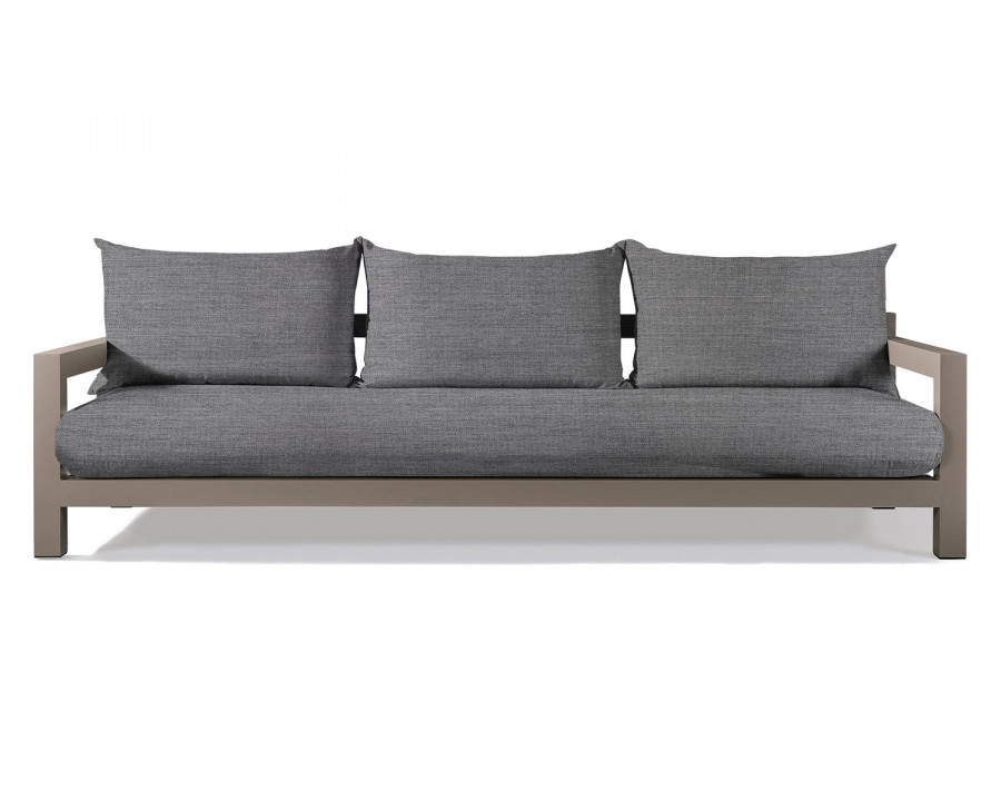 Harbour Pacific Aluminum 3 Seat Sofa - Aluminum Taupe, Lisos Piedra