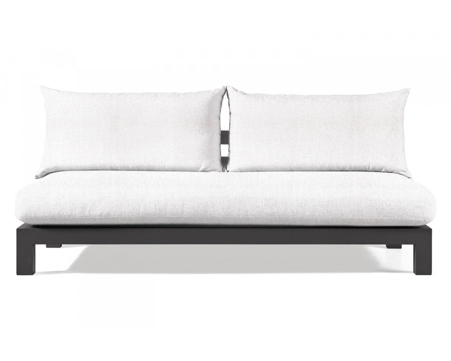 Harbour Pacific Aluminum 2 Seat Armless Sofa - Aluminum Asteroid, Panama Blanco