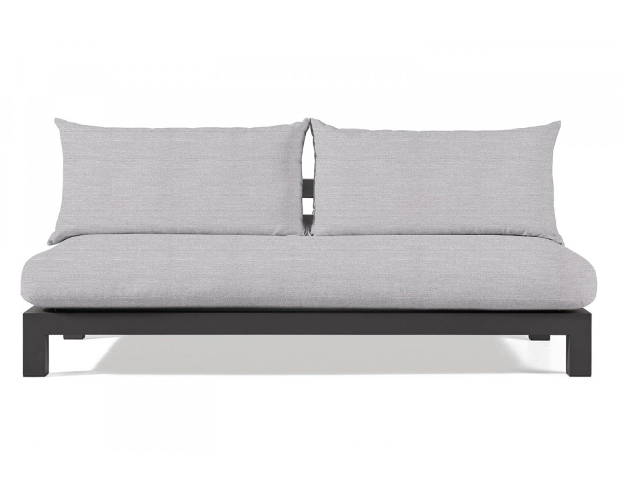 Harbour Pacific Aluminum 2 Seat Armless Sofa - Aluminum Asteroid, Panama Cloud