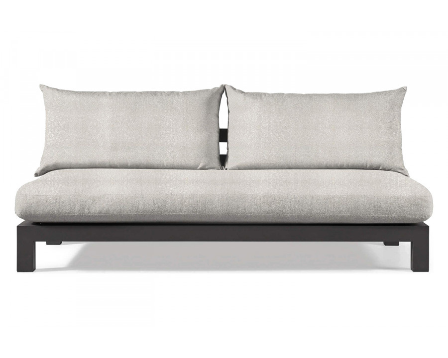 Harbour Pacific Aluminum 2 Seat Armless Sofa - Aluminum Asteroid, Riviera Ivory