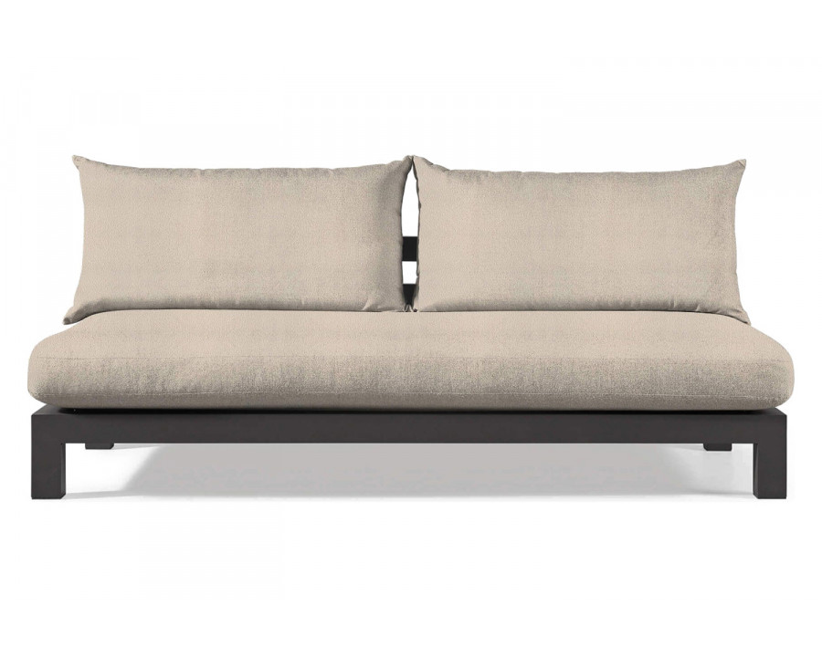 Harbour Pacific Aluminum 2 Seat Armless Sofa - Aluminum Asteroid, Riviera Sand