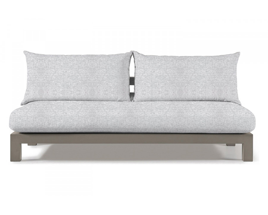 Harbour Pacific Aluminum 2 Seat Armless Sofa - Aluminum Taupe, Copacabana Sand