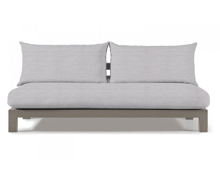 Harbour Pacific Aluminum 2 Seat Armless Sofa - Aluminum Taupe, Panama Cloud