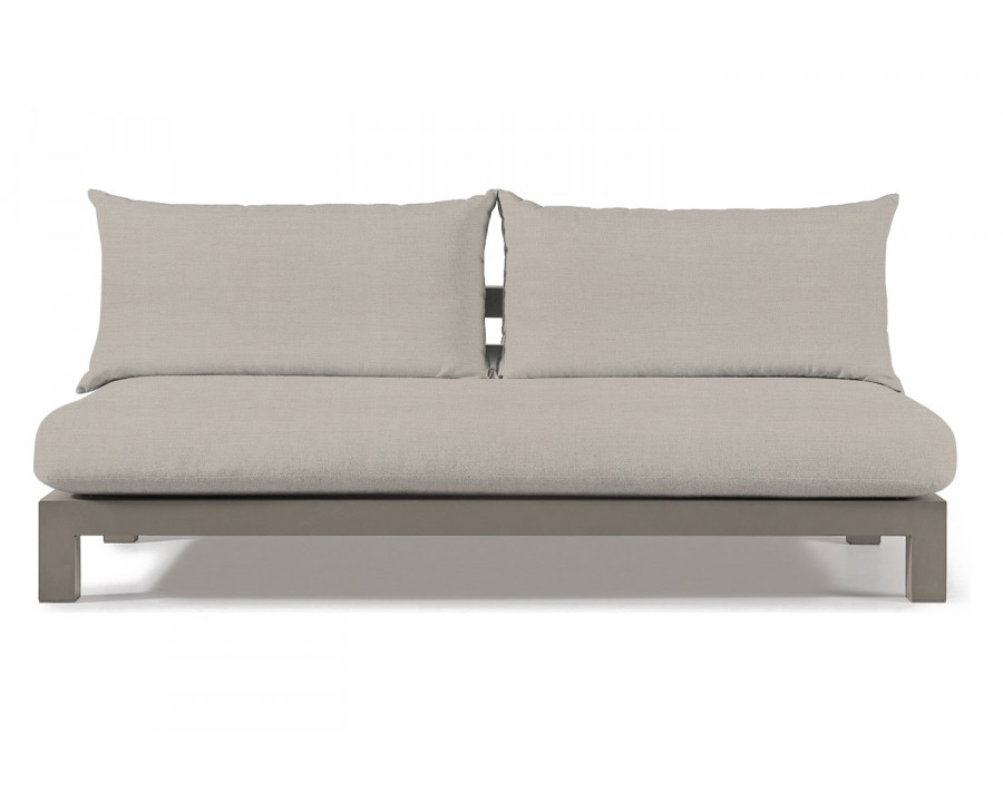 Harbour Pacific Aluminum 2 Seat Armless Sofa - Aluminum Taupe, Panama Marble