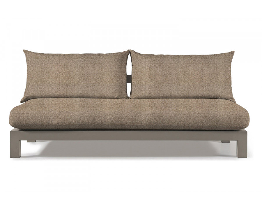 Harbour Pacific Aluminum 2 Seat Armless Sofa - Aluminum Taupe, Riviera Sand