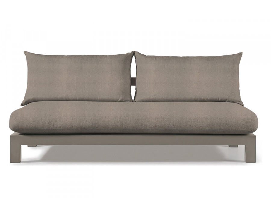 Harbour Pacific Aluminum 2 Seat Armless Sofa - Aluminum Taupe, Riviera Stone