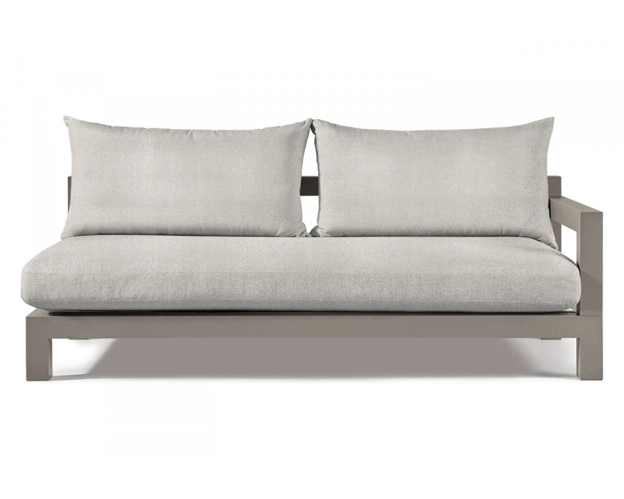 Harbour Pacific Aluminum 2 Seat 1 Arm - Aluminum Taupe, Riviera Ivory