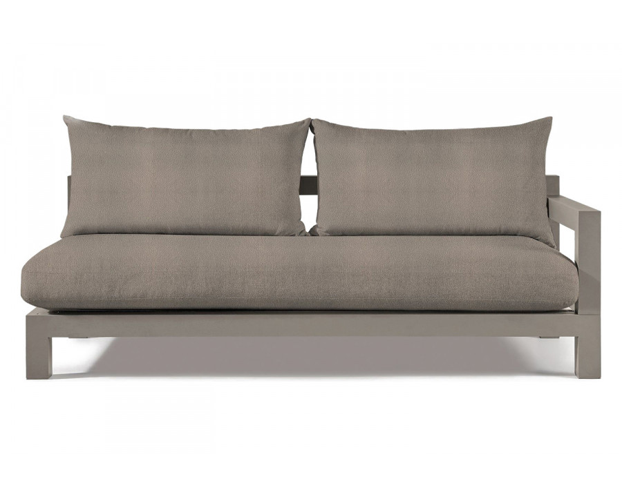 Harbour Pacific Aluminum 2 Seat 1 Arm - Aluminum Taupe, Riviera Stone