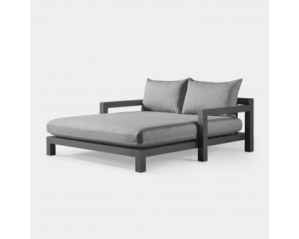 Harbour Pacific Aluminum Daybed - Aluminum Taupe, Siesta Indigo, Batyline White