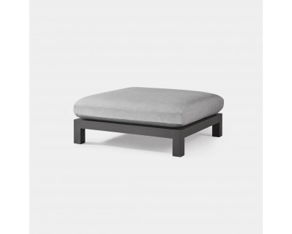 Harbour Pacific Aluminum Ottoman - Aluminum Asteroid, Lisos Grafito