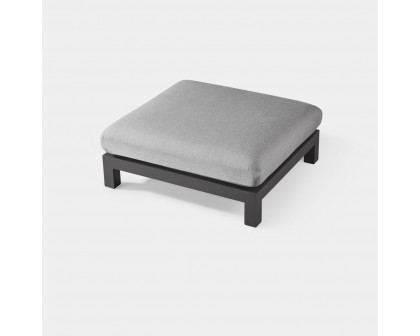 Harbour Pacific Aluminum Ottoman - Aluminum Asteroid, Lisos Grafito