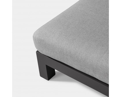 Harbour Pacific Aluminum Ottoman - Aluminum Asteroid, Lisos Grafito