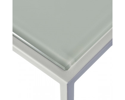 Harbour - Pace Square Side Table in Aluminum White, Marble White