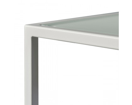 Harbour - Pace Square Side Table in Aluminum White, Marble White