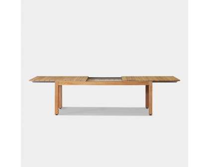 Harbour Pacific Extension Dining Table - Aluminum Asteroid, Teak Brown