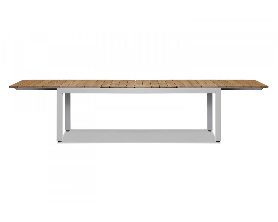 Harbour Pacific Extension Dining Table - Aluminum White, Teak Natural