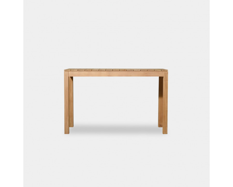 Harbour Pacific Rectangle Bar Table - Aluminum Asteroid, Teak Natural