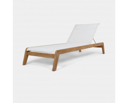 Harbour Pacific Angled Sun Lounge - Teak Charcoal, Batyline Silver